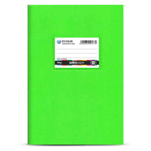 Notebook Salko EX-Color Light Green Plastic Striped 50s.