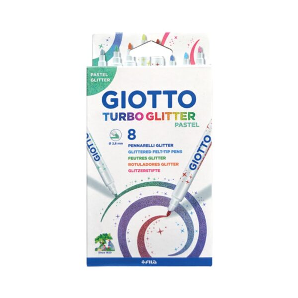 Μαρκαδόροι Giotto turbo glitter pastel 8 χρωμάτων
