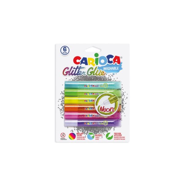 Glitter Glue Carioca neon 6 τμχ.